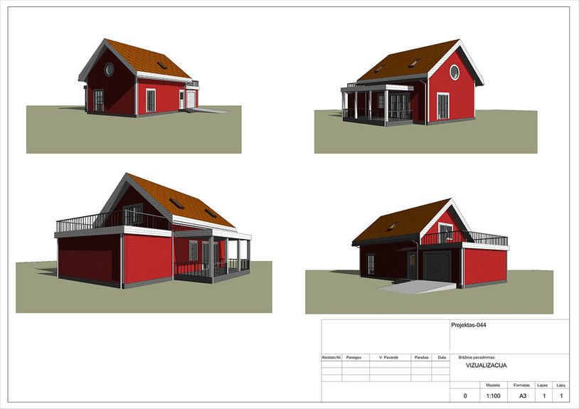 Projektų bendras plotas 100 - 150 m²