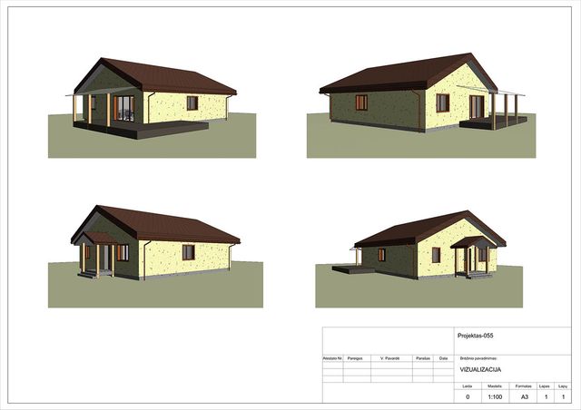 Projektų bendras plotas 100 - 150 m²