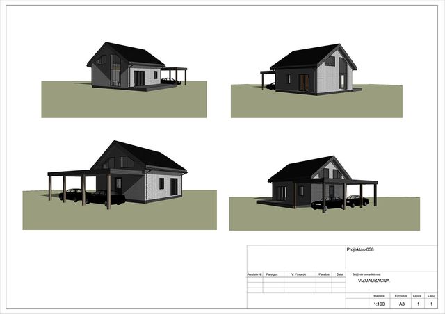 Projektų bendras plotas iki 100 m²