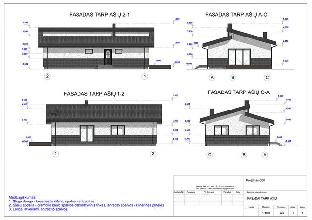 Projektų bendras plotas iki 100 m²