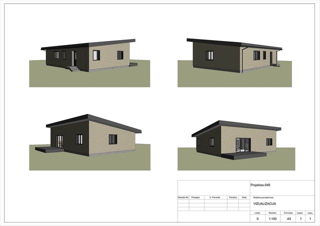 Projektų bendras plotas 100 - 150 m²