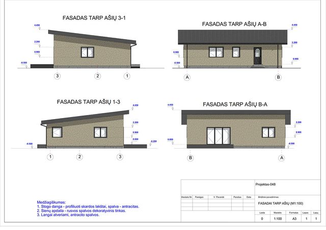 Projektų bendras plotas 100 - 150 m²