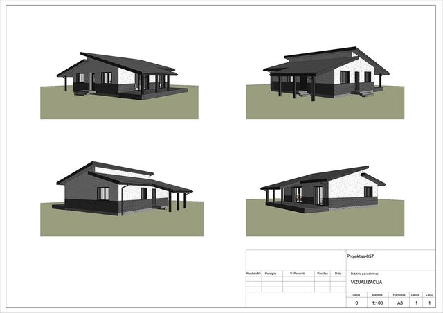 Projektų bendras plotas iki 100 m²