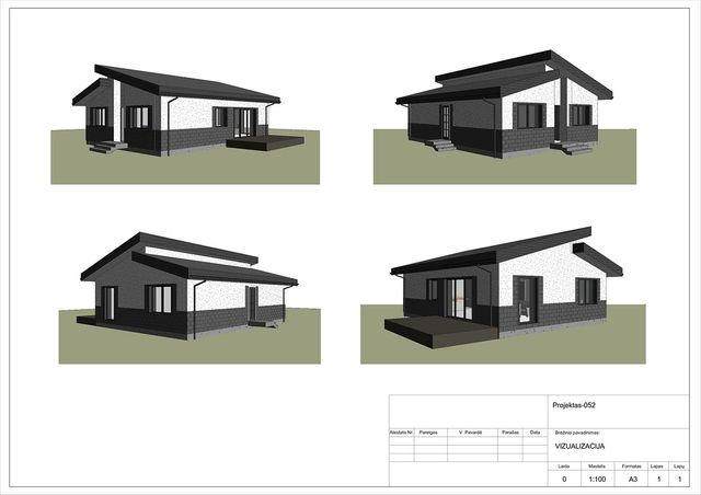 Projektų bendras plotas iki 100 m²