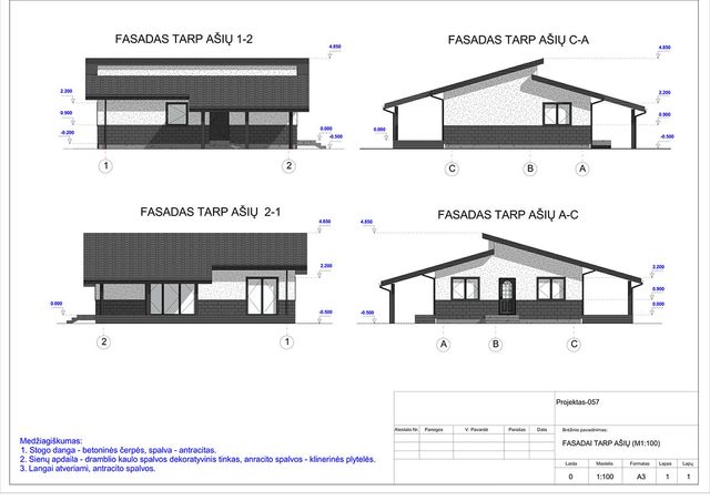 Projektų bendras plotas iki 100 m²