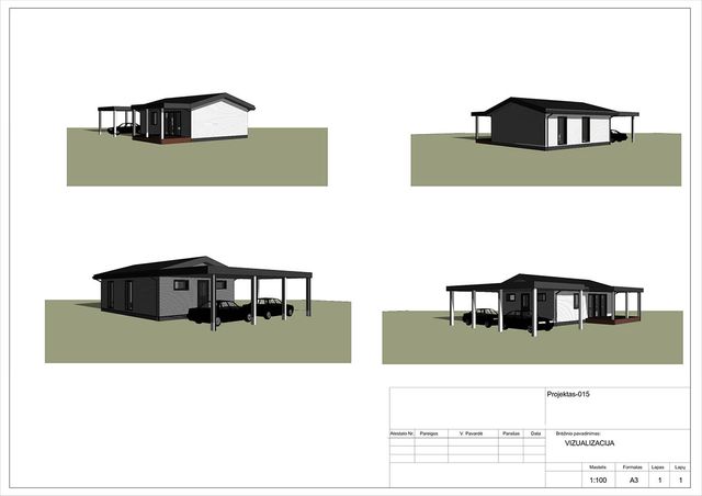 Projektų bendras plotas iki 100 m²