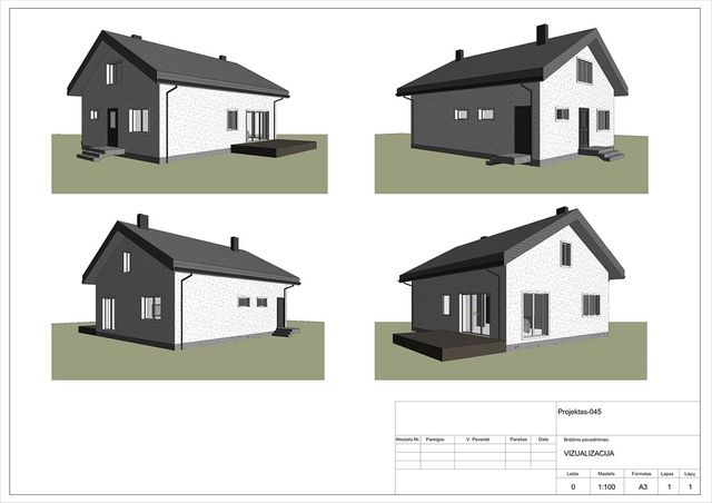 Projektų bendras plotas iki 100 m²