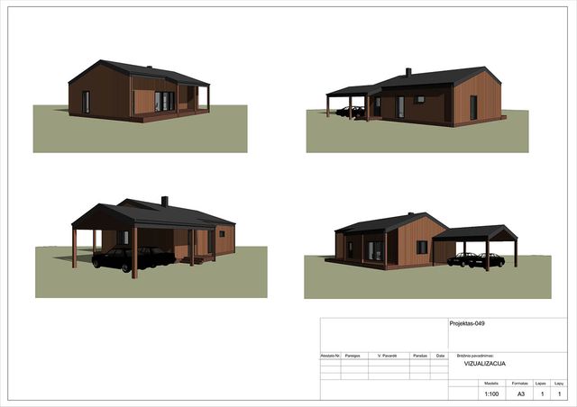 Projektų bendras plotas iki 100 m²