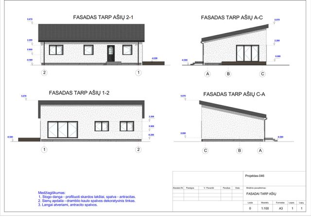 Projektų bendras plotas iki 100 m²
