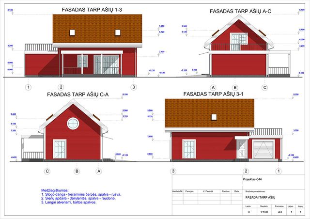Projektų bendras plotas 100 - 150 m²