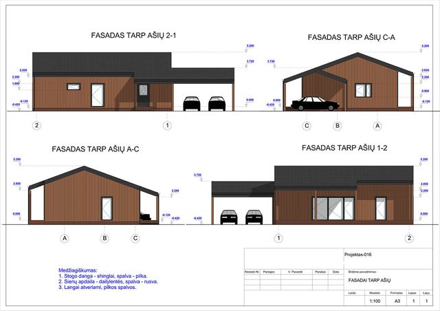 Projektų bendras plotas iki 100 m²