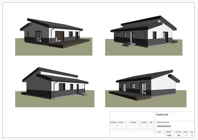Projektų bendras plotas iki 100 m²