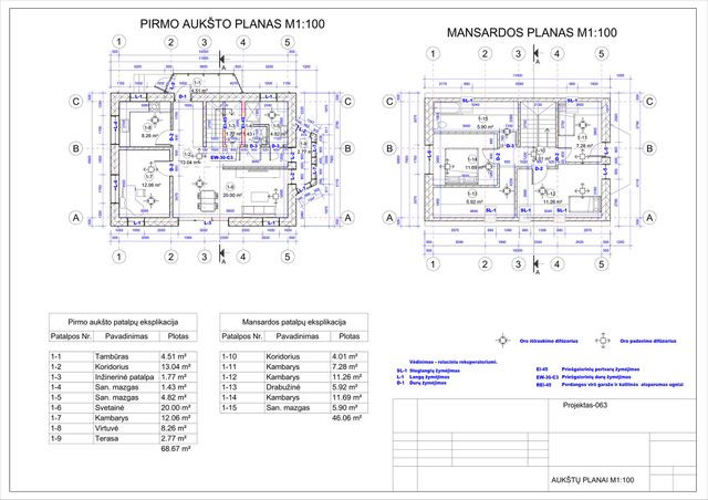 Namų projektai 100 - 150 m²