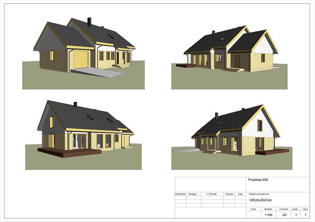 Projektų bendras plotas 100 - 150 m²