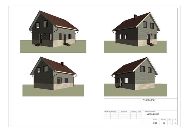 Projektų bendras plotas 100 - 150 m²