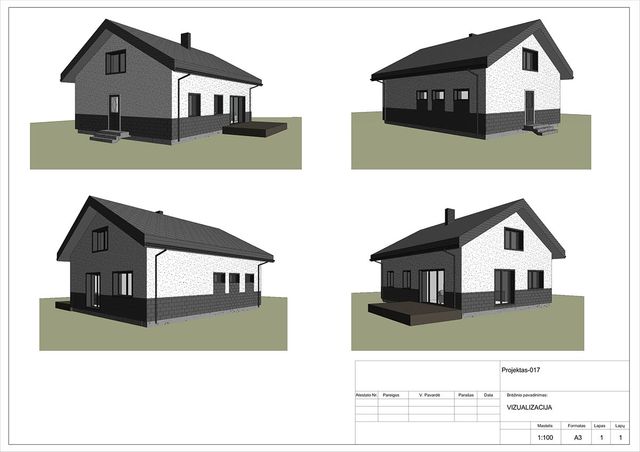 Projektų bendras plotas iki 100 m²