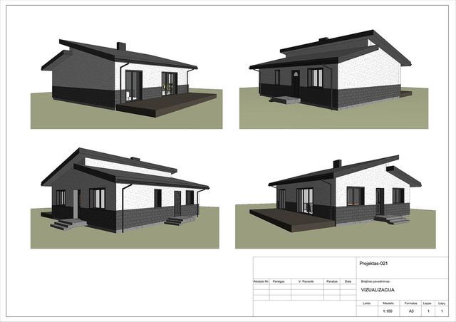 Projektų bendras plotas iki 100 m²