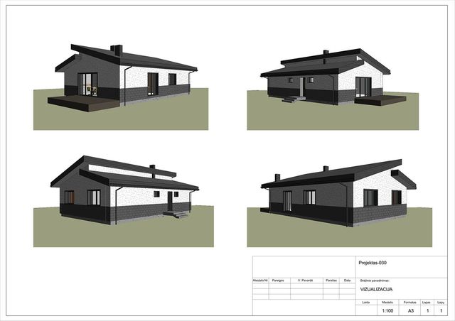Projektų bendras plotas iki 100 m²