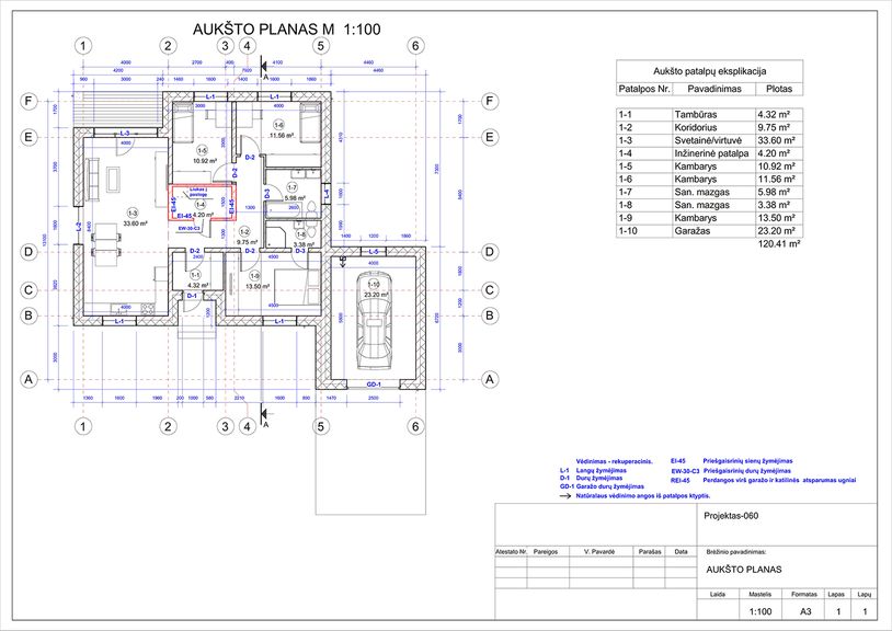 Projektų bendras plotas 100 - 150 m²