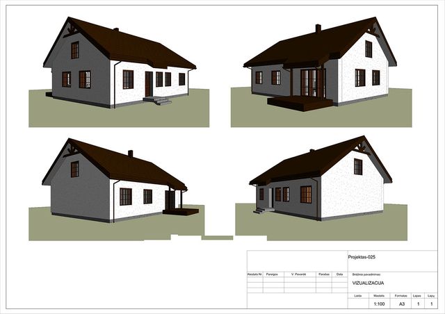 Projektų bendras plotas 100 - 150 m²
