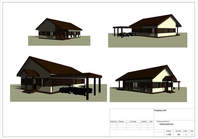 Projektų bendras plotas 100 - 150 m²