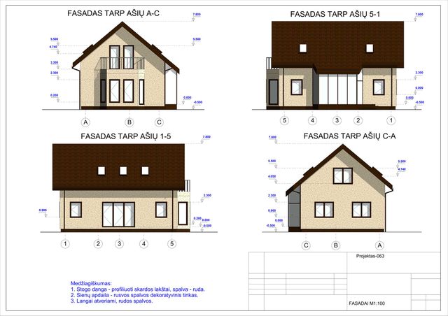 Namų projektai 100 - 150 m²