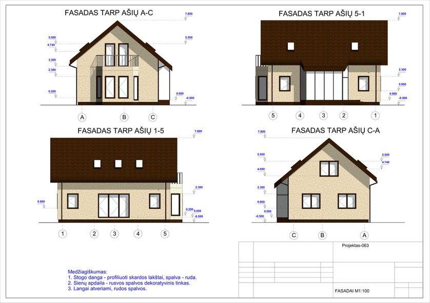 Namų projektai 100 - 150 m²