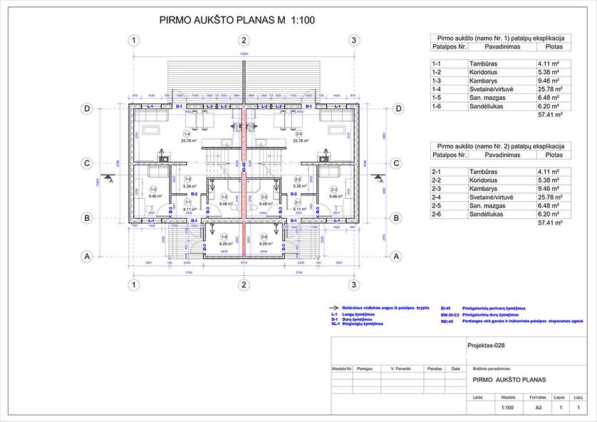 Projektų bendras plotas nuo 150 m²