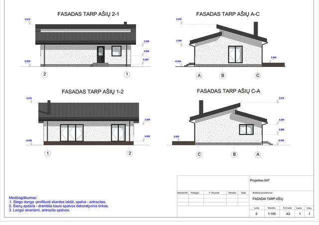 Projektų bendras plotas iki 100 m²