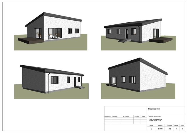 Projektų bendras plotas iki 100 m²