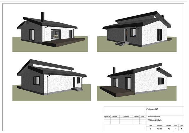 Projektų bendras plotas iki 100 m²