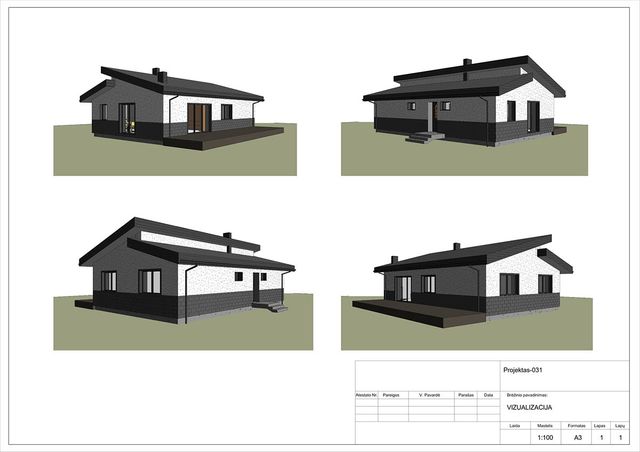 Projektų bendras plotas iki 100 m²