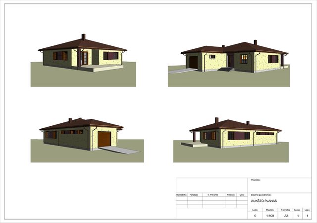 Projektų bendras plotas 100 - 150 m²