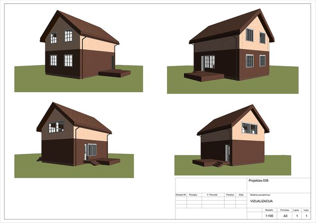 Projektų bendras plotas iki 100 m²