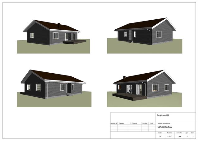 Projektų bendras plotas iki 100 m²