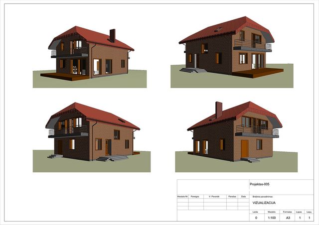 Projektų bendras plotas 100 - 150 m²