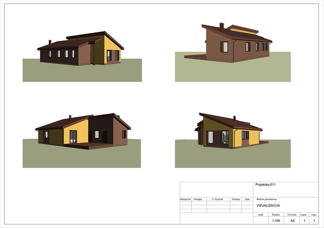 Projektų bendras plotas 100 - 150 m²